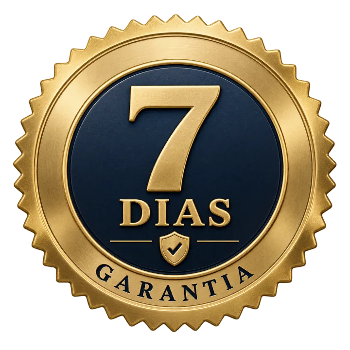 Selo dourado de garantia de devolução em 7 dias