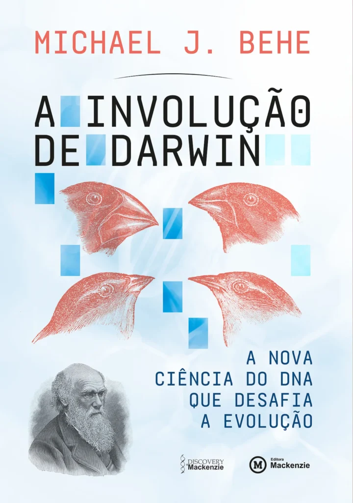 Capa da edição brasileira do livro A involução de Darwin, de Michael Behe.