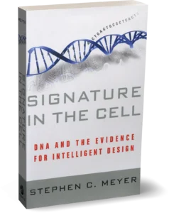 Capa original em inglês de Signature in the Cell, de Stephen C. Meyer.